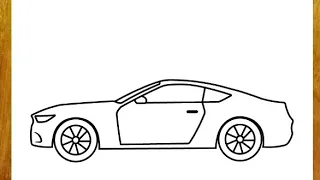 How To Draw Ford Mustang - Easy Car Drawing step by step