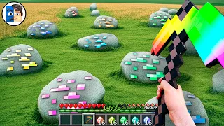 Minecraft in Real Life POV - RAINBOW ORE in Realistic Minecraft RTX Texture Pack 創世神第一人稱真人版