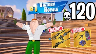 120 Elimination PETER GRIFFIN Solo vs Squads WINS Full Gameplay (Fortnite Chapter 5 Season 1)!