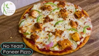 No Oven No Yeast Paneer Pizza | Paneer Pizza Without Yeast ~ The Terrace Kitchen