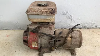 Restoration of Old Abandoned 4 Stroke Gasoline Generator // Rusty Old Generator Engine Restoration