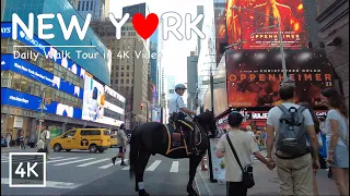 [Daily] New York City, Midtown Manhattan Summer City Walk Tour, Times Square, 7th Avenue