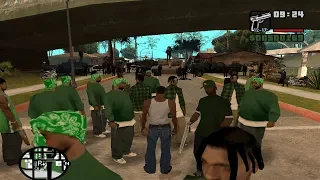 Biggest Gang  in GTA San andreas (100 Grove Street vs 100 police lspd)