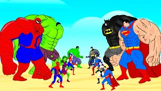 Evolution of HULK, SPIDER-MAN Vs BATMAN And SUPER-MAN : Who Will Win?| SUPER HEROES MOVIE ANIMATION