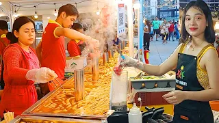 Most Popular Seafood, Sandwich, Noodles, Dessert, & More at Night Market - Cambodia Street Food