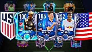 INSANE FULL USA SQUAD BUILDER | EPIC FULL USMNT SQUAD | FT. PULISIC, ADAM, ZARDES | FIFA MOBILE 21