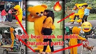 Teddy bear prank on public 😍😘| Crazy Reaction 🤪  Funny Dance💃 😄|Part2