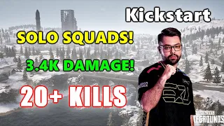 LG Kickstart - 20+ KILLS (3.4K DAMAGE) - SOLO vs SQUADS! - PUBG