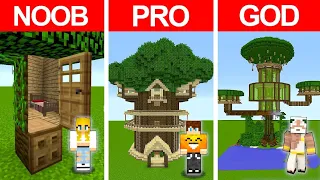 DOMEK NA DRZEWIE NOOB vs PRO vs GOD w Minecraft!