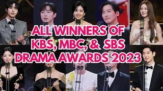 FULL LIST ‼️ THE WINNERS OF KBS, MBC AND SBS DRAMA AWARDS 2023