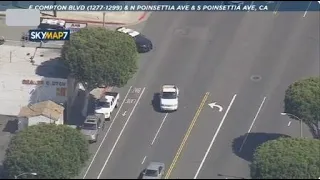 Police in pursuit of vehicle near Compton area