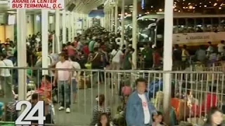 24 Oras: Mga nagbakasyon sa Metro Manila na pauwi na sa mga probinsya, dagsa sa mga bus terminal