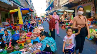 Cambodian Lively Market - Fresh Fish, Seafood, Pork , Chicken, Vegetable, fruit & More in city