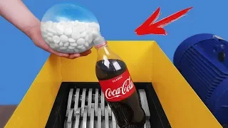 Experiment: Shredding Machine and Coca Cola and Mentos