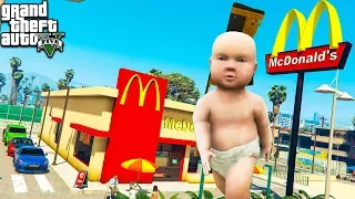 РЕБЕНОК УСТРОИЛСЯ НА РАБОТУ В МАКДОНАЛЬДС В ГТА 5 МОДЫ! BABY ОБЗОР МОДА В GTA 5! ИГРЫ ГТА ВИДЕО MODS