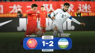 All goals. China PR vs Uzbekistan 1:2. Xitoy - O'zbekiston 1:2 Barcha gollar