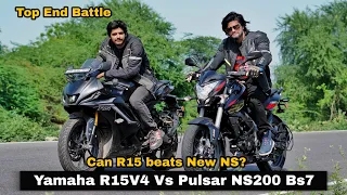 2023 Pulsar NS200 BS7 Vs Yamaha R15V4 | Top End Battle | New NS can Beat R15?