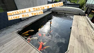 Fast alles richtig gemacht! Tanja & Matthias 45000 Liter Koi Teich mit auffälligen Wasserwerten!