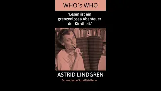 Astrid Lindgren |  Die Erfinderin von Pippi Langstrumpf und vielen mehr | Who´s Who | Zitat #shorts