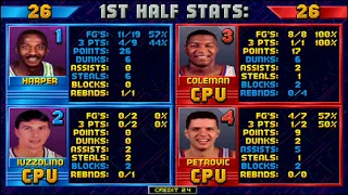 NBA Jam: Dallas Mavericks Vs. New Jersey Nets Arcade Video Game (MAME) OT Blowout