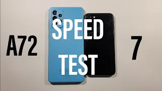 Samsung A72 vs Iphone 7 Speed Test