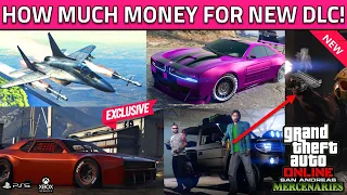 All NEW GTA 5 Online Cars PRICES, F160 Raiju Jet, Tactical SMG, San Andreas Mercenaries DLC Vehicles