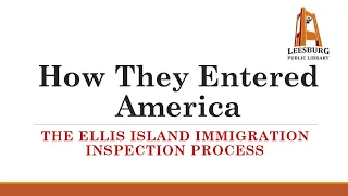 Tom Wilcox Presents: The History of Ellis Island