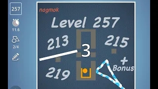 Brain It On!  Levels 213, 215, 219 and 257 (+bonus) by nagmok