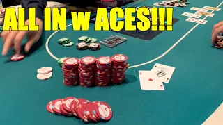 ALL IN w/ACES First Hand!!! Massive Pot To Kick Off Encore Boston Session! Poker Vlog Ep 272