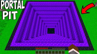 I found a PORTAL PIT in Minecraft ! What's INSIDE the BIGGEST PIT ?