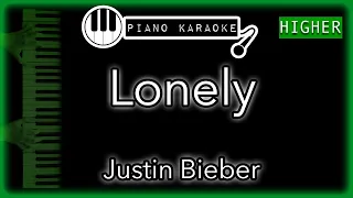 Lonely (HIGHER +3) - Justin Bieber - Piano Karaoke Instrumental