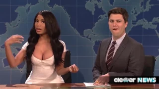 Nicki Minaj Spoofs Kim Kardashian & Beyonce on SNL #beyonce
