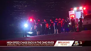 Police: High-speed chase ends with suspect driving into Ohio River