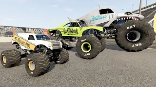 Big & Small Monster Trucks Mud Battle #4 | BeamNG Drive - Griff's Garage