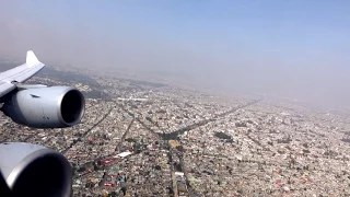 Lufthansa Airbus A340-600 - from massive & hazy Mexico City to foggy Munich