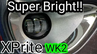 Jeep WK2 Xprite 4'' 60W Cree LED Fog Light Upgrade Vs. Stock 2011-13