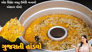 ફક્ત ૧૦ જ મિનિટ માં હાંડવા નો લોટ ઘરે તૈયાર કરો અને બનાવો એકદમ પોચો હાંડવો | Handvo Recipe | Handvo