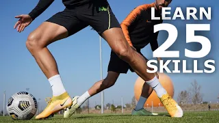 Learn 25 EASY Match SKILLS in 25 Minutes | Simple Dribbling Moves Tutorial For Footballers