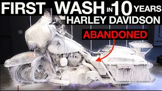 First Wash in 10 Years: Harley Davidson Motorcycle Disaster Detail Step By Step Cleaning Process!