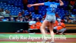 Carly Rae Japsen Throws Terrible First PITCH
