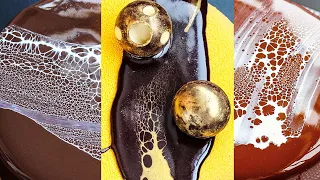Mirror Glaze | SpiderWeb effect for mousse cake | Neutral glaze recipe | Vinogradinka