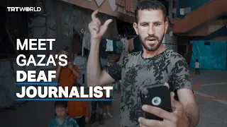 Deaf Palestinian journalist reports from Gaza in sign language