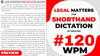 120 WPM || #196 ll LEGAL DICTATION ll [ORIGINAL JUDGMENT]