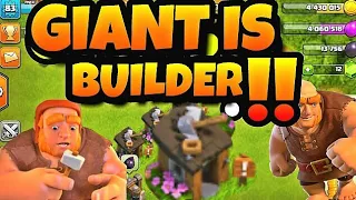 GIANT IS THE BUILDER!!!! CLASH OF CLANS NEW UPDATE, GIANT SURPRISE