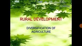 Rural Development Non farm production activities