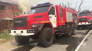 Пожар в Тюмени - на Рабочей 26. Сгорело сразу два дома