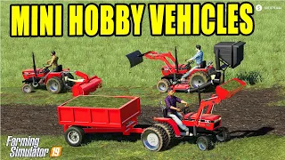 Farming Simulator 19: My Mini Hobby Vehicles For Grass Job! CASE IH 235 Lawn Tractors!!