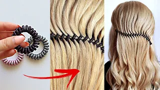 😱 Easy Hair HACK using SPIRAL HAIRBAND || trending hairstyle || party UPDO #shorts