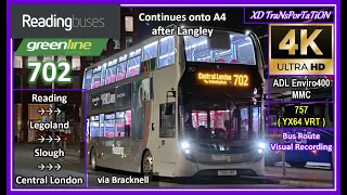 [Reading buses] greenline 702 ~ Reading ➝ Legoland ➝ Central London (Diverted via A4)【4K UW】