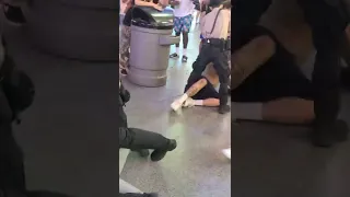 fighting the cops on Fremont Street Las Vegas Nevada